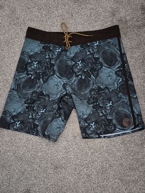 HippyTree  Blue Black Patterned Swim Trunks